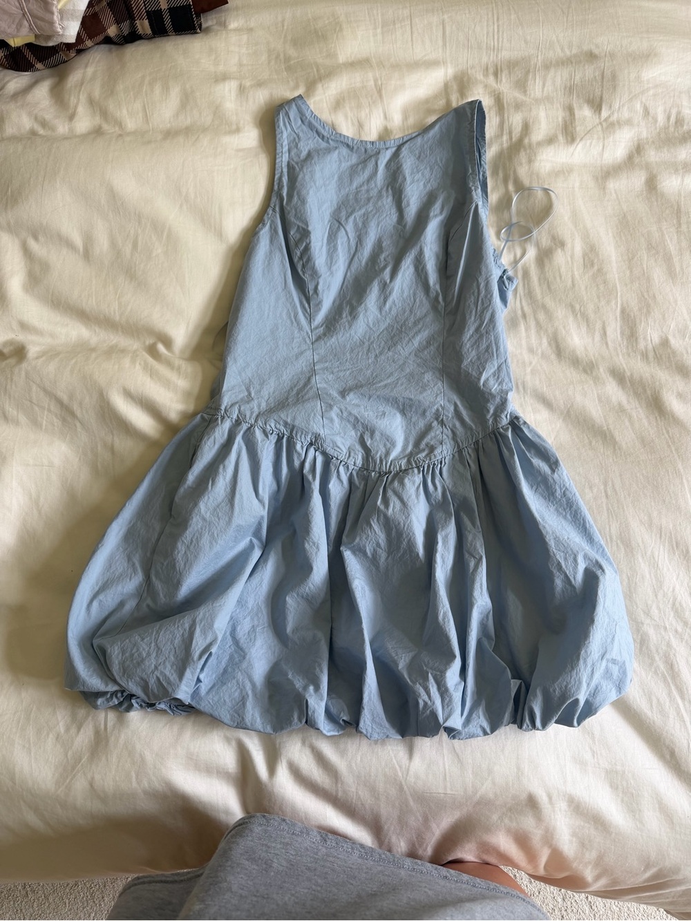 Light Blue Girls' Bubble One-Piece Dress